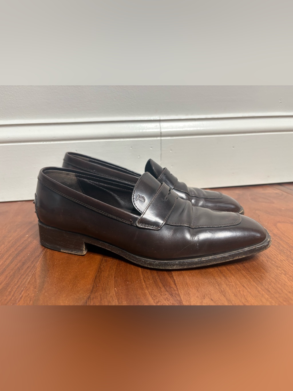 Tod’s Brown Leather Studded Loafers